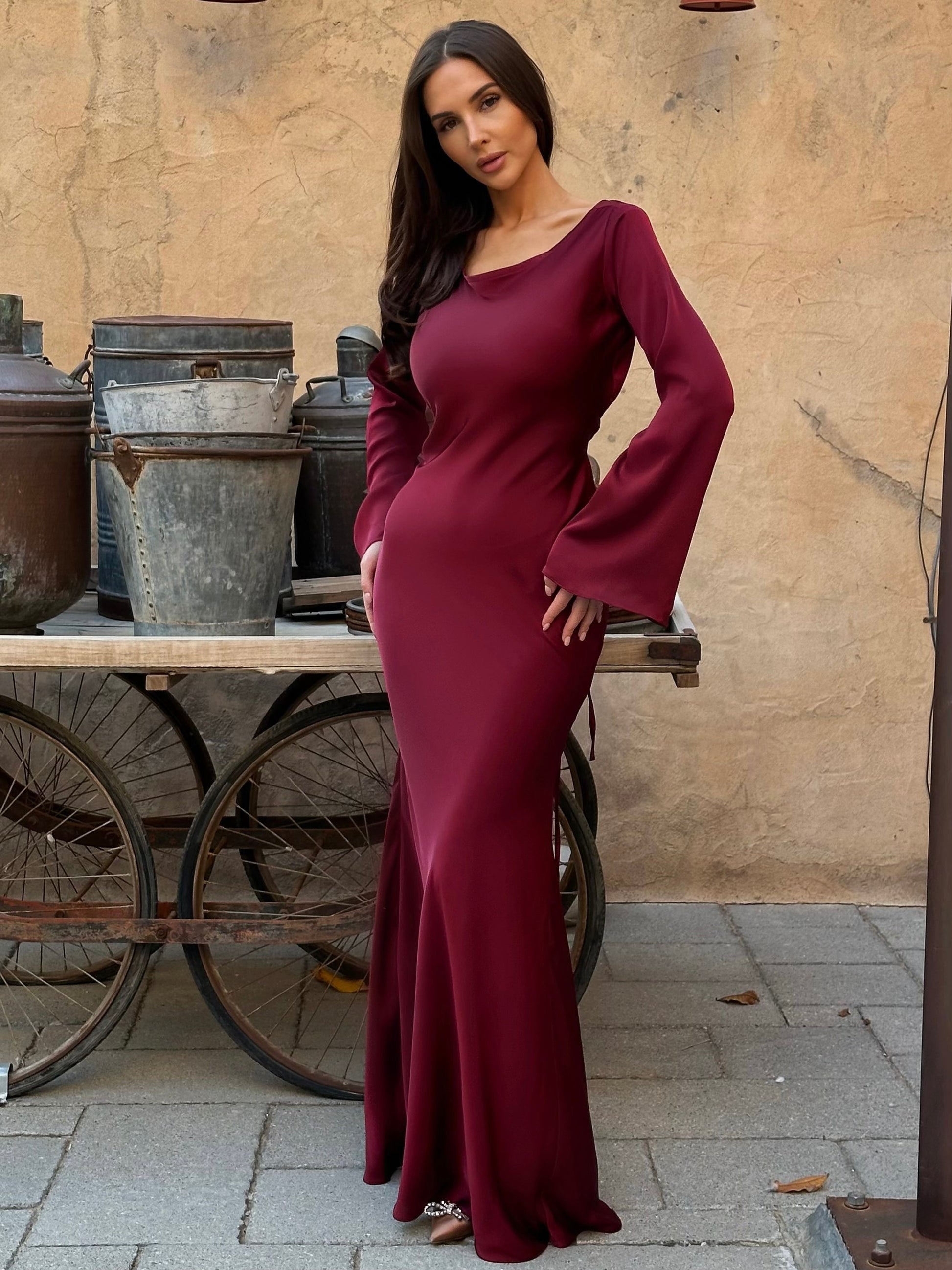 Maxikleid Damen langarm