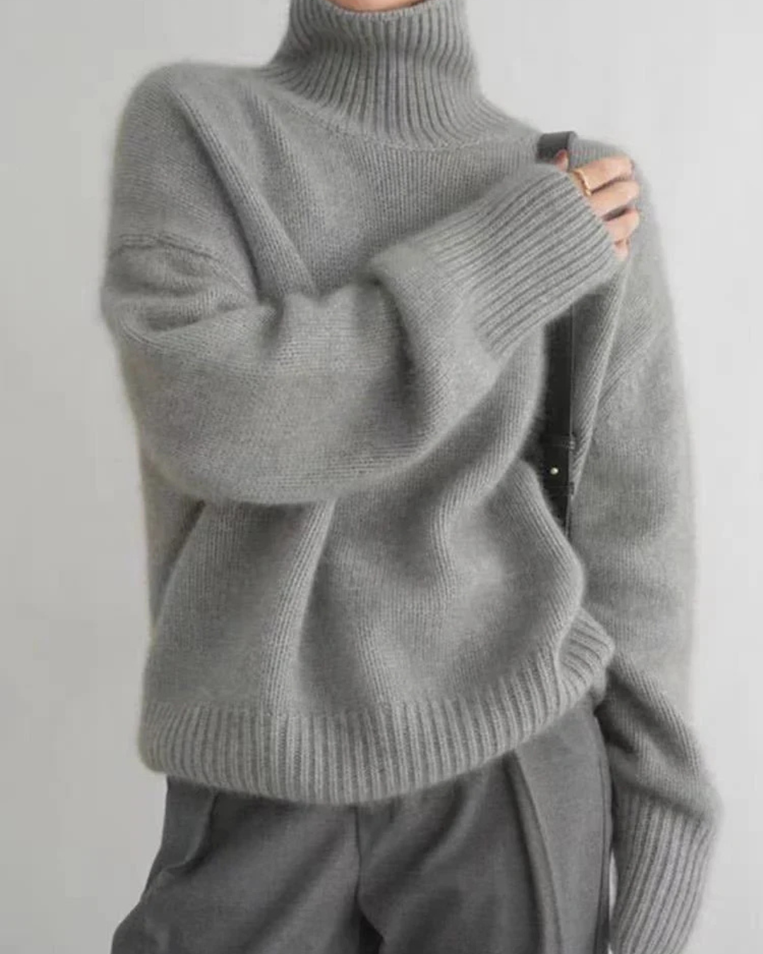 Kaschmir Feinstrick-Pullover Damen mit Rollkragen