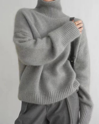 Kaschmir Feinstrick-Pullover Damen mit Rollkragen