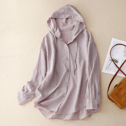 Leichte Kapuzenjacke Damen mit Knopfleiste
