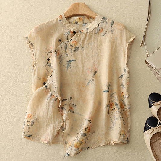 Ärmelloses Top Damen mit Blumenmuster
