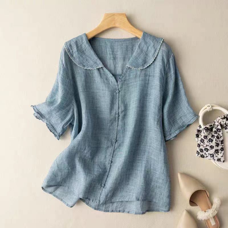 Vintage-Bluse Damen in lockerem Schnitt
