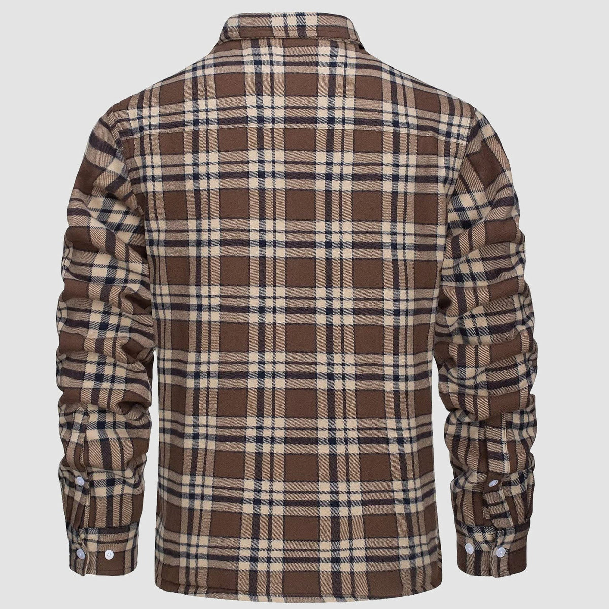 Hemdjacke Herren aus Baumwolle – karierte Overshirt-Jacke mit Sherpa-Futter