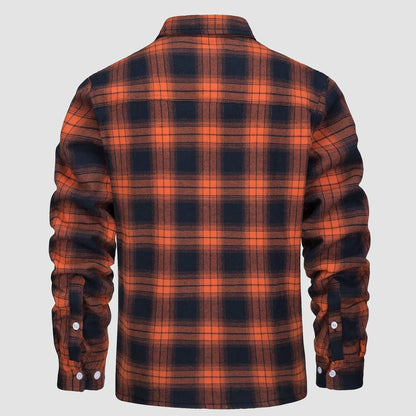 Hemdjacke Herren aus Baumwolle – karierte Overshirt-Jacke mit Sherpa-Futter