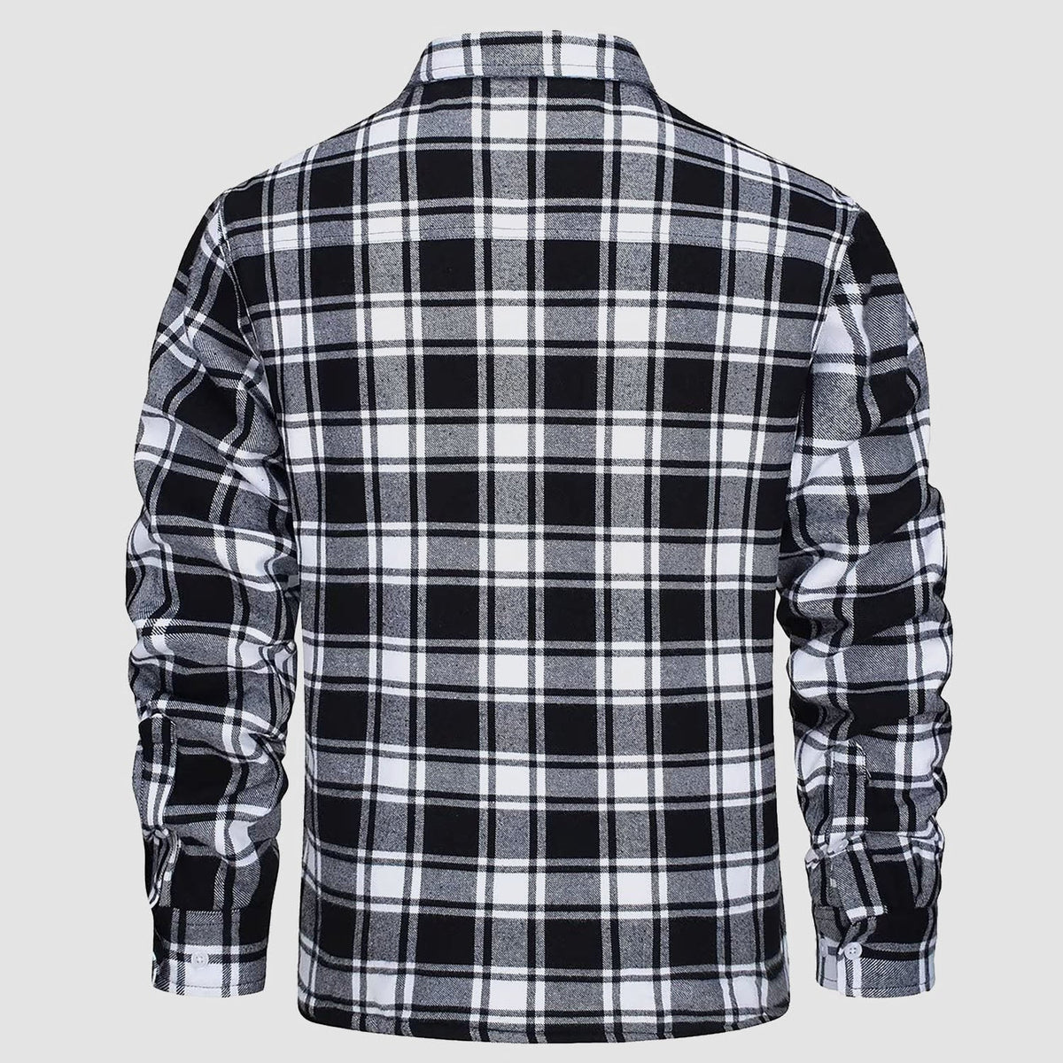 Hemdjacke Herren aus Baumwolle – karierte Overshirt-Jacke mit Sherpa-Futter