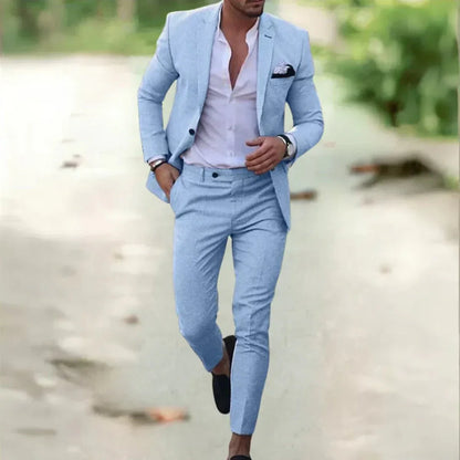 Herren Anzug-Set dreiteilig – formeller Hochzeitsanzug mit Weste und Hose