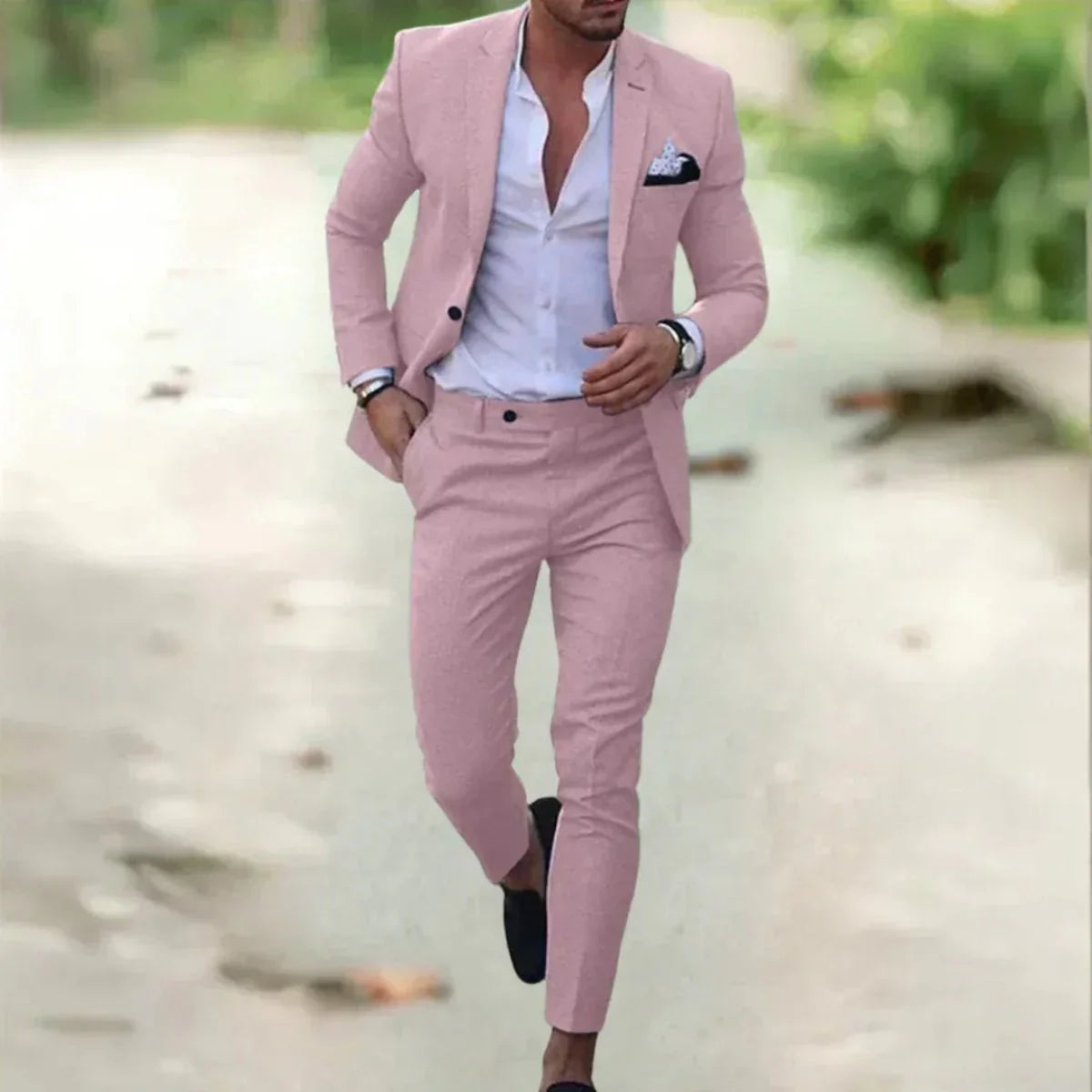 Herren Anzug-Set dreiteilig – formeller Hochzeitsanzug mit Weste und Hose