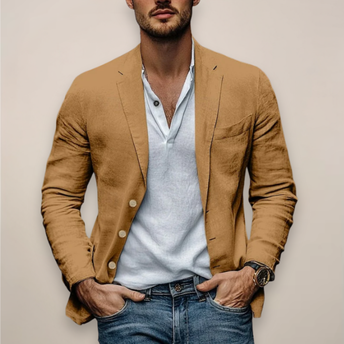 Herren Leinen Blazer casual
