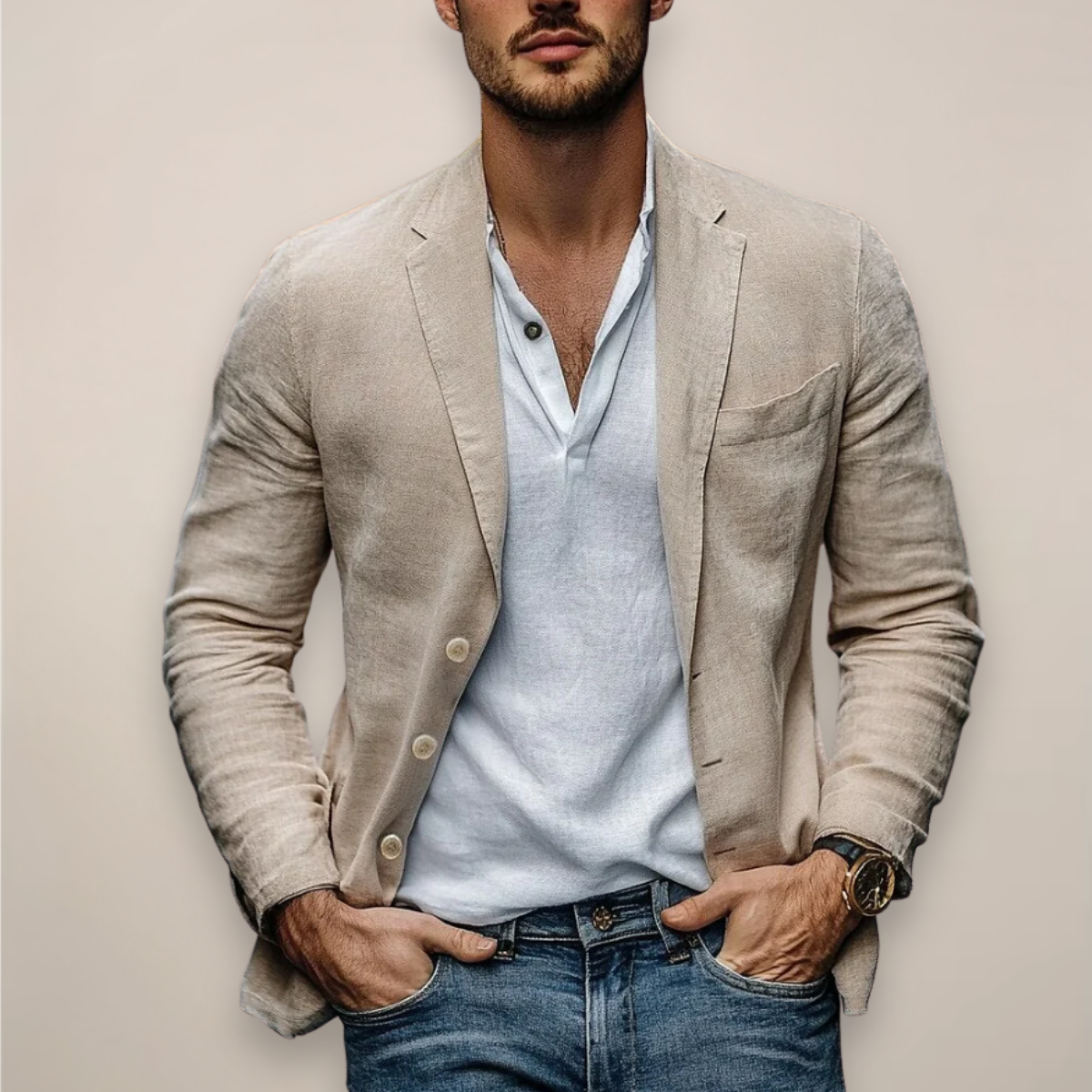 Casual Blazer Herren aus Leinen