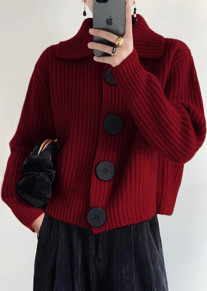 Cardigan Damen zum Knöpfen mit Kragen