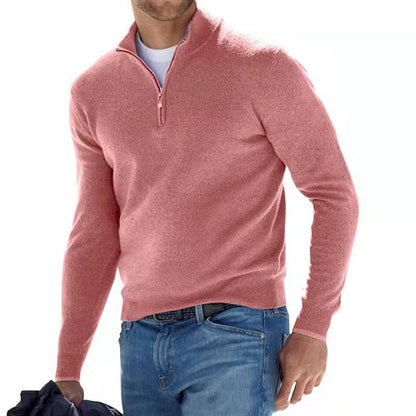 Strickpullover Herren mit Stehkragen
