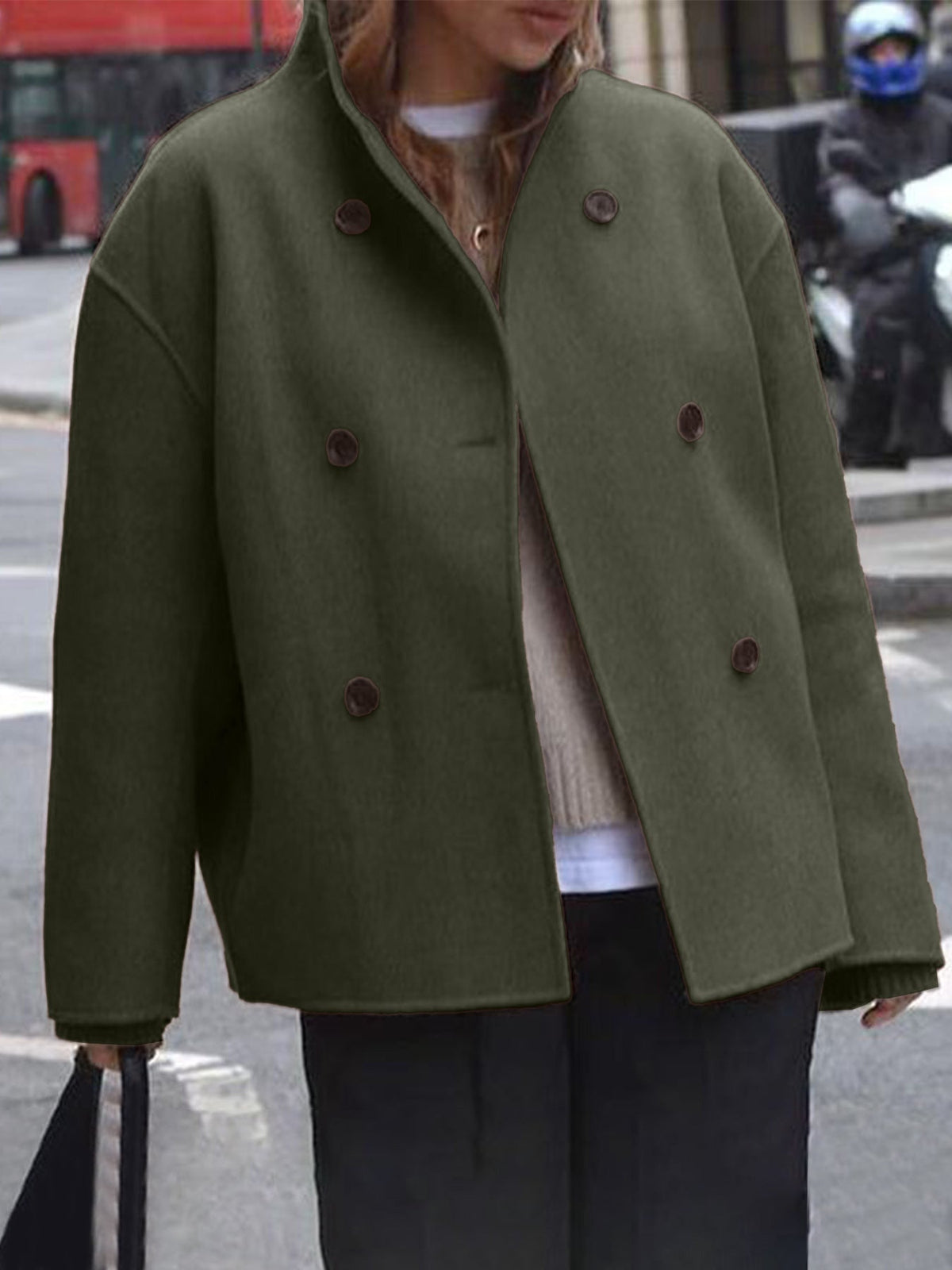 Oversize-Jacke Damen mit Knopfleiste
