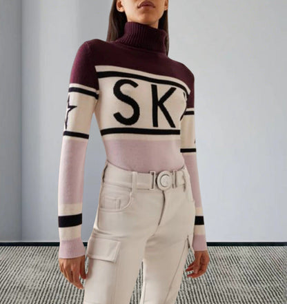 Sportlicher Damen Pullover mit Ski-Design