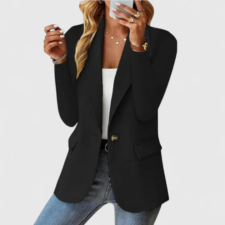 Eleganter Blazer mit Reverskragen und einem Knopf – tailliert mit Patteltaschen