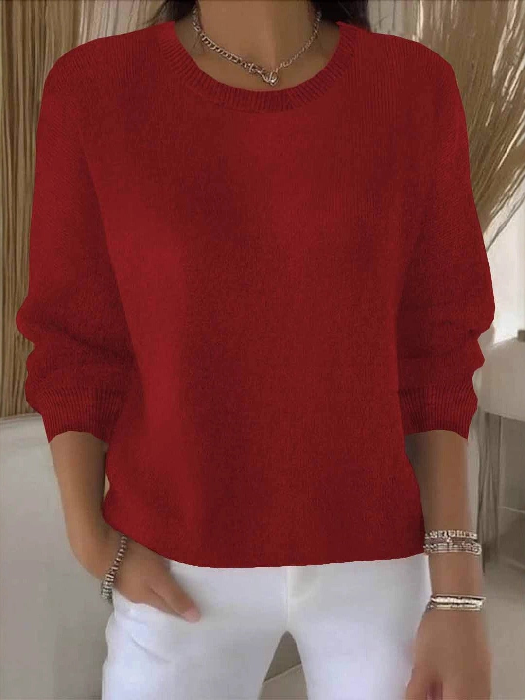 Strickpullover aus Viskose – eleganter Feinstrick in Einheitsgröße