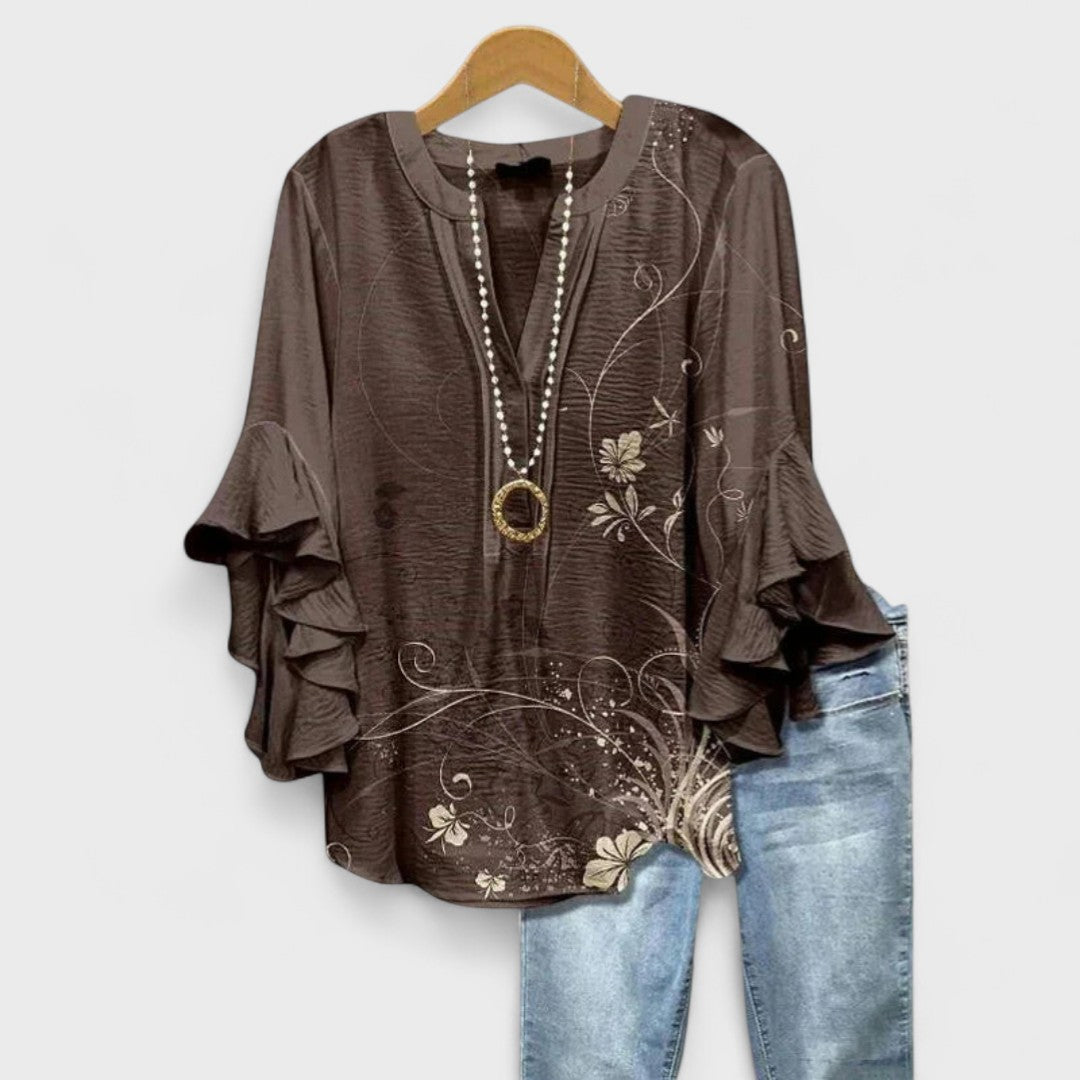 Elegante Bluse Damen gerader Schnitt