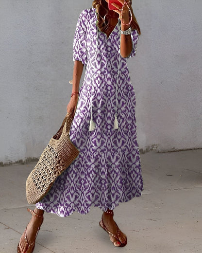 Boho-Kleid Damen mit verspieltem Muster