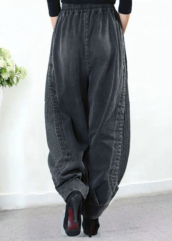 Weite Denim-Haremshose Damen