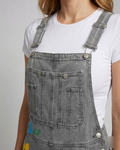 Damen Latzhose aus Denim ärmellos – Jeans-Overall