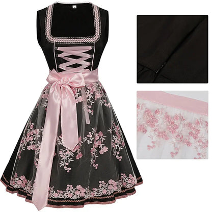 Dirndl Damen mit Blumenmuster – Trachtenkleid für das Oktoberfest