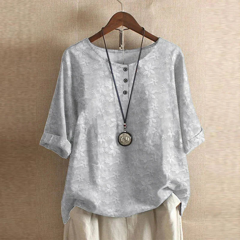 Blumenbluse Damen kurzarm