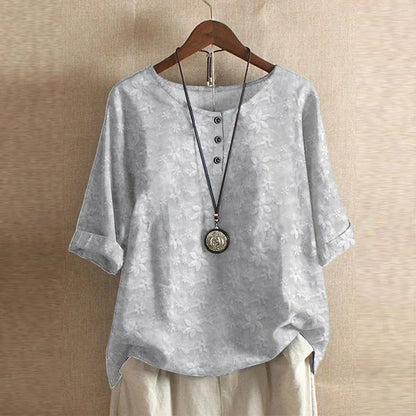 Blumenbluse Damen kurzarm