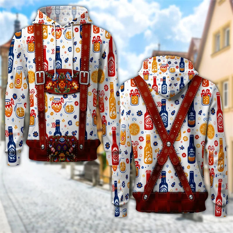 Oktoberfest Hoodie Damen mit 3D-Bierkrug-Print