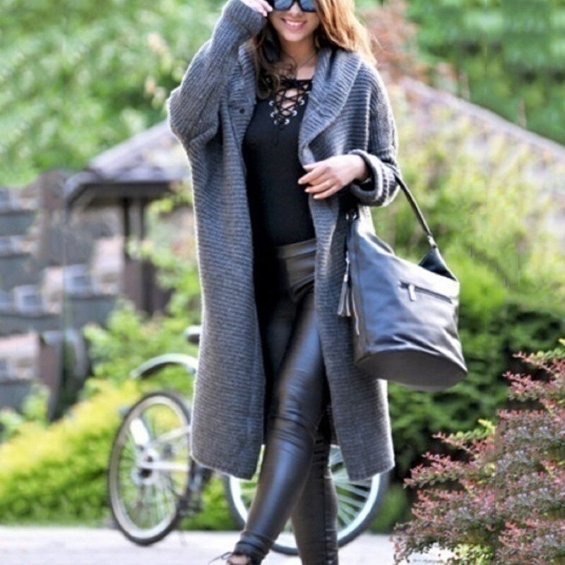 Cardigan Damen mit Kapuze aus Baumwollmischung