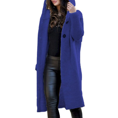 Cardigan Damen mit Kapuze aus Baumwollmischung