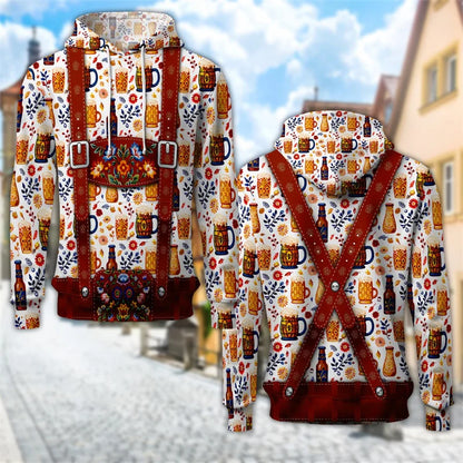 Damen Oktoberfest Hoodie mit Bierkrug-Print – Trachten Kapuzenpullover