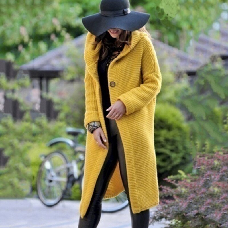 Strickjacke Damen mit Kapuze für Herbst und Winter