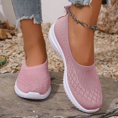 Strickschuhe Damen mit flacher Sohle