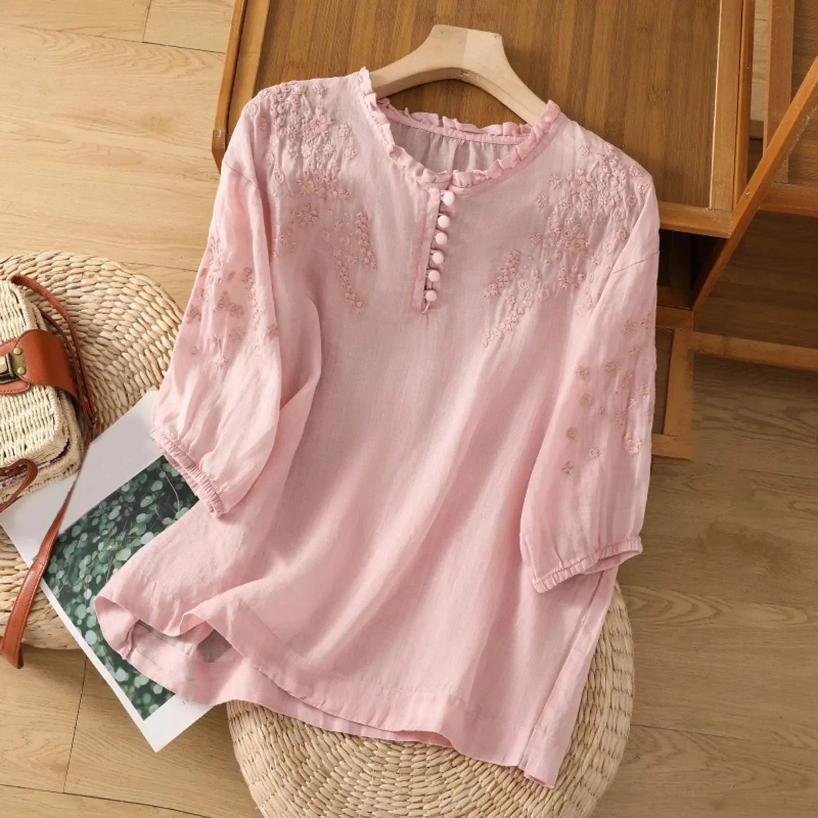 Elegante Bluse Damen mit Knopfleiste