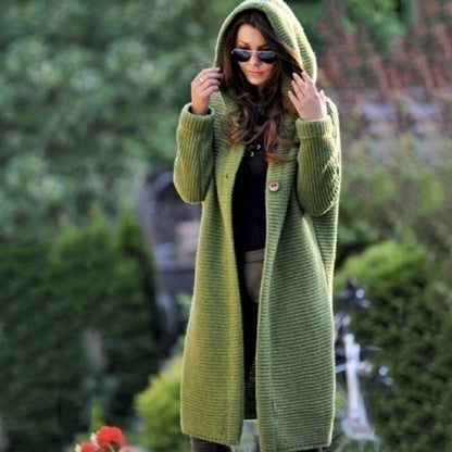 Cardigan Damen mit Kapuze aus Baumwollmischung