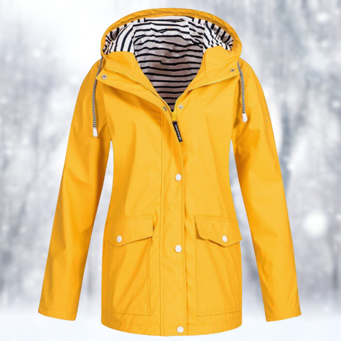 Outdoor-Jacke Damen aus Polyamid mit Kapuze