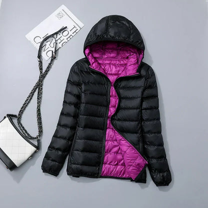 Gefütterte Steppjacke Damen mit Kapuze