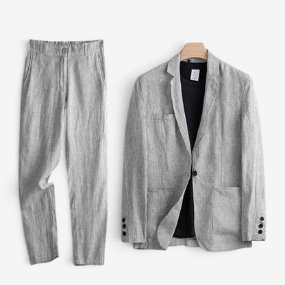 Herren Leinenanzug mit weiter Hose