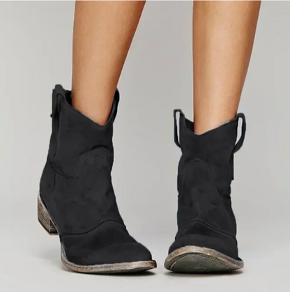 Damen Westernstiefel in Wildleder-Optik – Cowboystiefel