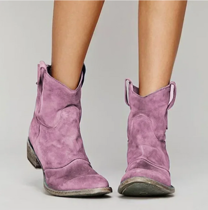 Damen Westernstiefel in Wildleder-Optik – Cowboystiefel