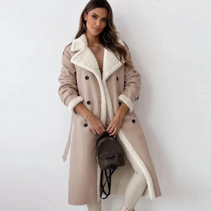 Langer Mantel Damen mit Fleece-Fütterung
