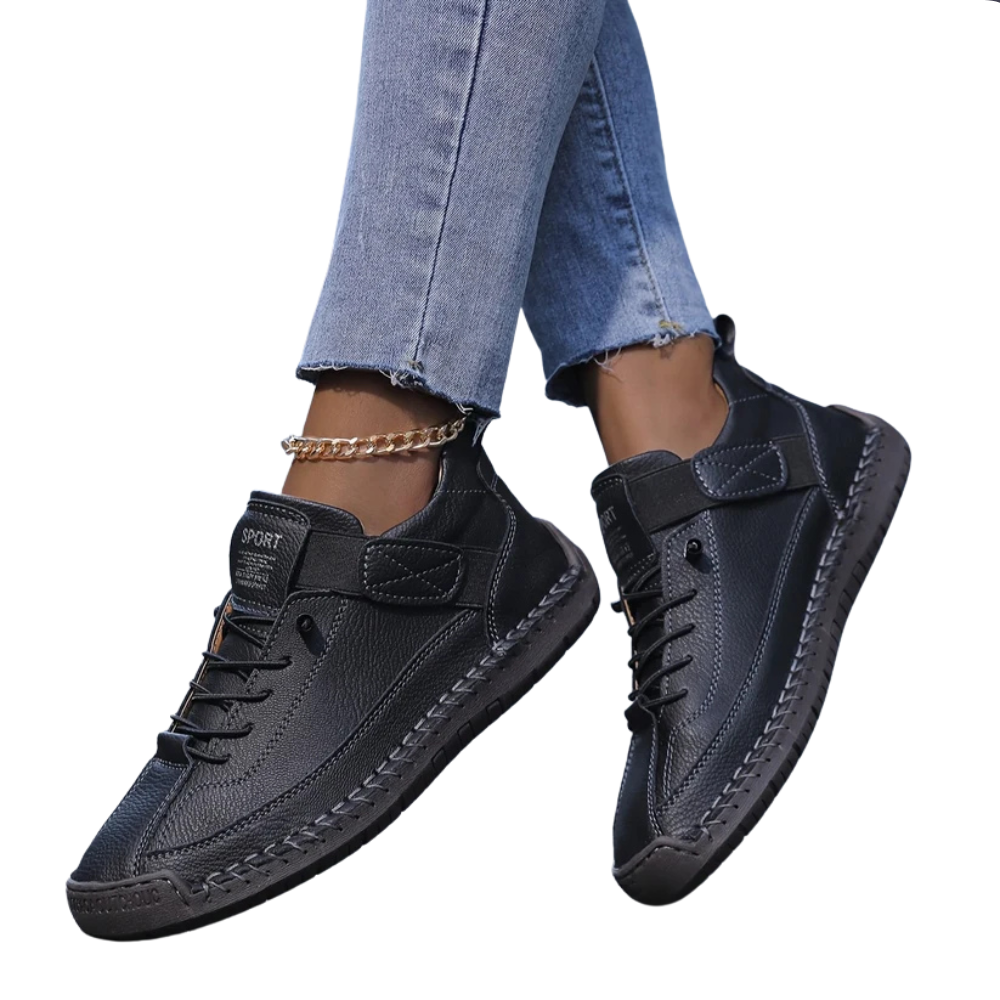 Orthopädische Komfort-Sneaker aus Stoff – leichte Sneaker zum Hineinschlüpfen mit Klettverschluss