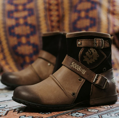 Herren Lederstiefel im Vintage-Stil – robuste Boots