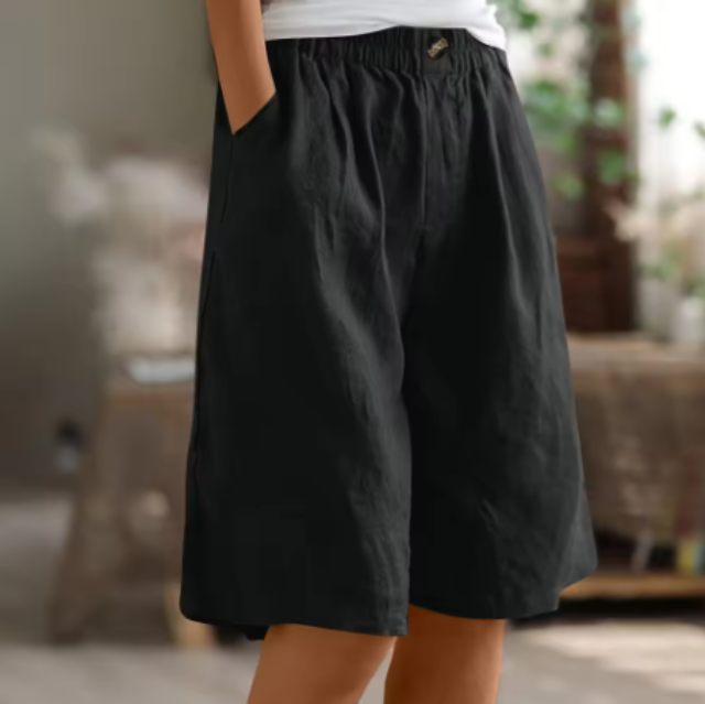 Shorts Damen mit Gummibund – lockere Sommershorts mit Taschen