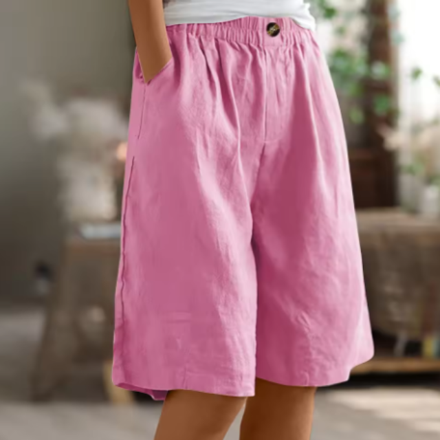 Shorts Damen mit Gummibund – lockere Sommershorts mit Taschen