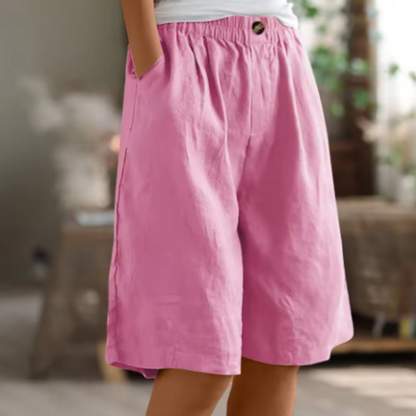 Shorts Damen mit Gummibund – lockere Sommershorts mit Taschen