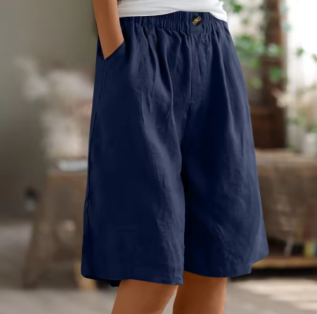 Shorts Damen mit Gummibund – lockere Sommershorts mit Taschen