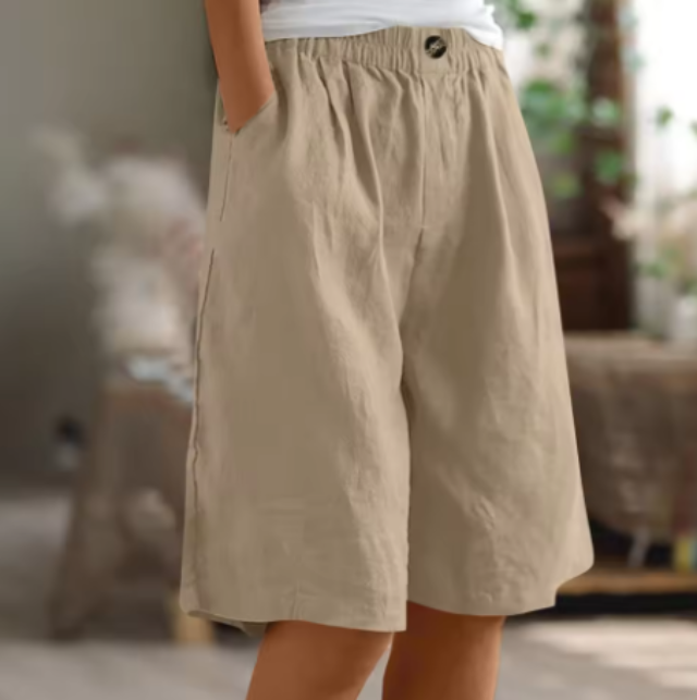 Shorts Damen mit Gummibund – lockere Sommershorts mit Taschen