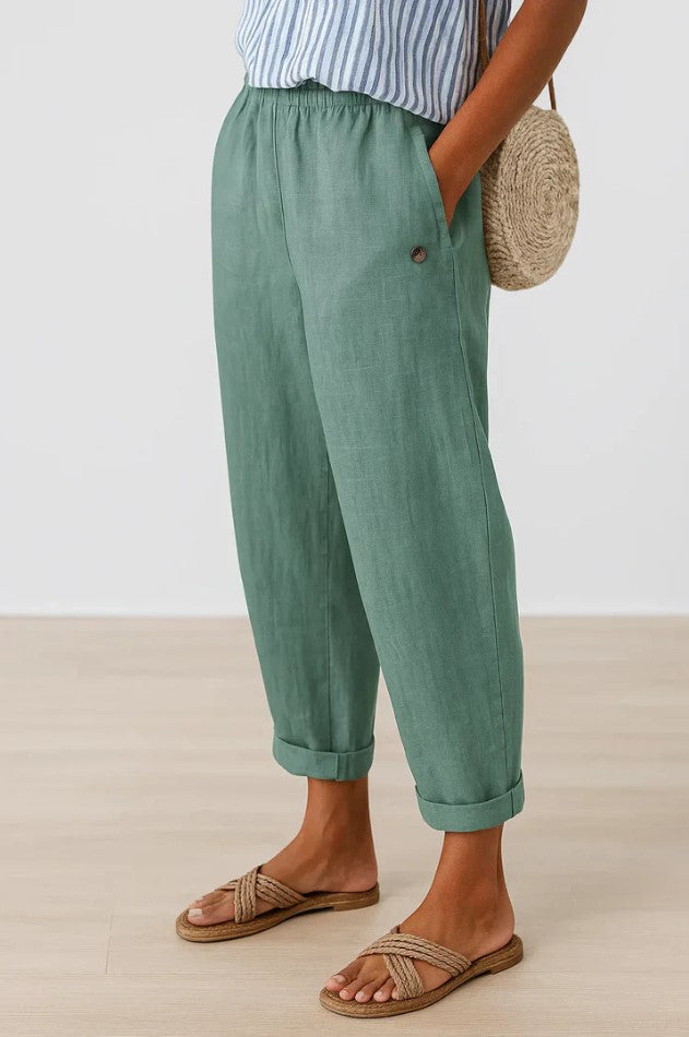 Unifarbene Stoffhose Damen – zeitlose Hose für jeden Tag