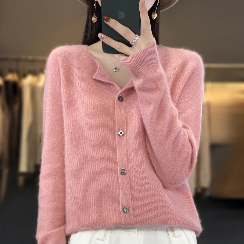 Feinstrick Strickjacke Damen