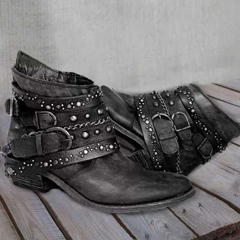Vintage Lederstiefel Damen elegant